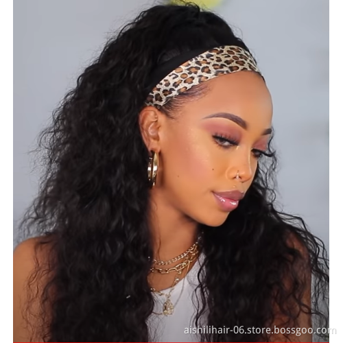 Aishili headband wig  wholesale synthetic fiber body wave wig headband black headband wigs for black women